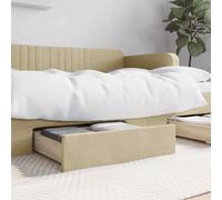 VIDAXL - Cassetti Da Letto 2pz Crema In Legno Multistrato E Tessuto - SPEDIZIONE GRATUITA