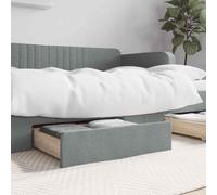 vidaXL Cassetti da Letto 2pz Grigio Chiaro Legno Multistrato e Tessuto