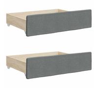 vidaXL Cassetti da Letto 2pz Grigio Scuro Legno Multistrato e Tessuto