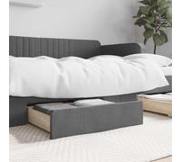 vidaXL Cassetti da Letto 2pz Grigio Scuro Legno Multistrato e Tessuto