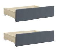vidaXL Cassetti da Letto 2pz Grigio Scuro Legno Multistrato e Velluto, cassettone da Letto, cassetto Contenitore, Accessorio Camera da Letto