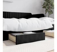 vidaXL Cassetti da Letto 2pz Neri in Legno Multistrato e Similpelle