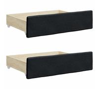 VIDAXL - Cassetti Da Letto 2pz Neri In Legno Multistrato E Similpelle - SPEDIZIONE GRATUITA