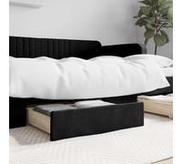 VIDAXL - Cassetti Da Letto 2pz Neri In Legno Multistrato E Tessuto - SPEDIZIONE GRATUITA