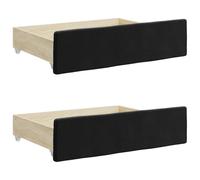 VIDAXL - Cassetti Da Letto 2pz Neri In Legno Multistrato E Velluto - SPEDIZIONE GRATUITA