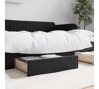 vidaXL Cassetti da Letto 2pz Neri in Legno Multistrato e Velluto