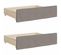 vidaXL Cassetti da Letto 2pz Tortora in Legno Multistrato e Tessuto