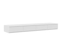 vidaXL Comodino con quattro cassetti, in legno ingegnerizzato bianco, 160 x 36,5 x 16,5 cm, comodino rettangolare per camera da letto