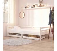 vidaXL Cassetti per Divano Letto 2 pz in Legno Massello di Pino Bianco