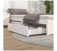 VIDAXL - Cassetti Per Letto 2 Pz In Legno Massello Di Pino Bianco - SPEDIZIONE GRATUITA