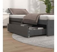 vidaXL Cassetti per Letto 2 pz in Legno Massello di Pino Grigio