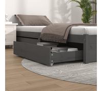 vidaXL Cassetti per Letto 2 pz in Legno Massello di Pino Grigio