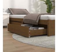 vidaXL Cassetti per Letto 2 pz in Legno Massello di Pino Miele