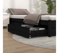 vidaXL Cassetti per Letto 2 pz in Legno Massello di Pino Nero