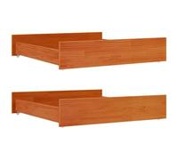 vidaXL Cassetti per Letto 2pz Marrone Cera in Legno Massello di Pino