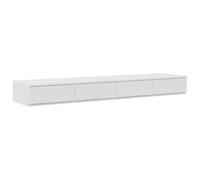 vidaXL Comodino in MDF bianco, elegante e minimalista, per camera da letto, con contenitore, 140 x 36,5 x 16,5 cm, elegante tavolino d'accento
