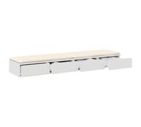 vidaXL Comodino con quattro cassetti, in legno ingegnerizzato bianco, 160 x 36,5 x 16,5 cm, comodino rettangolare per camera da letto