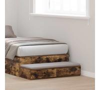 vidaXL Cassetti per letto con cassetto Rovere fumé 75 x 36,5 x 16,5 cm