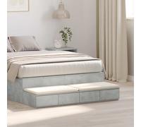 vidaXL Cassetti per letto Grigio cemento 120 x 36,5 x 16,5 cm
