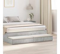 vidaXL Cassetti per Letto Grigio Cemento 135 x 36,5 x 16,5 cm, Mobili per la Camera minimalisti, unità Elegante, Soluzione spaziosa, Scatola in Legno Resistente, Design salvaspazio