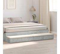 vidaXL Cassetti per Letto Grigio Cemento 180 x 36,5 x 16,5 cm, Mobili per la Camera minimalisti, unità Elegante, Soluzione spaziosa, Scatola in Legno Resistente, Design salvaspazio