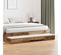 vidaXL Cassetti per letto Legno vecchio 200 x 36,5 x 16,5 cm