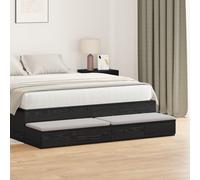 vidaXL Cassetti per letto Nero Rovere 150x36,5x16,5 cm Legno ingegnerizzato