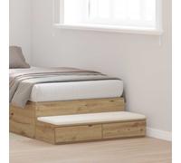 vidaXL Cassetti per Letto Rovere Artigianale 100 x 36,5 x 16,5 cm, Spazio in abbondanza, Arredamento Minimalista, Mobile Elegante per Camera, cassetto Moderno con Funzione Push-to-Open