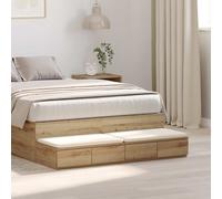 vidaXL Cassetti per letto Rovere artigianale 120 x 36,5 x 16,5 cm