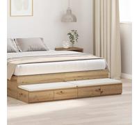 vidaXL Cassetti per letto Rovere artigianale 135 x 36,5 x 16,5 cm