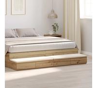 vidaXL Cassetti per letto Rovere artigianale 200 x 36,5 x 16,5 cm