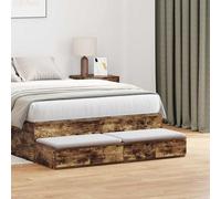 vidaXL Cassetti per Letto Rovere fumé 120 x 36,5 x 16,5 cm, Mobili per la Camera minimalisti, unità Elegante, Soluzione spaziosa, Scatola in Legno Resistente, Design salvaspazio
