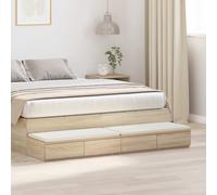 vidaXL Cassetti per letto Rovere Sonoma 140 x 36,5 x 16,5 cm