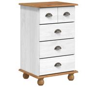 vidaXL Cassettiera ASKIM Bianco 45,8 x 40 x 79 cm Pino massello, Cassettone in Legno Rettangolare, Design Minimalista per Il Salotto, Organizer Robusto e Versatile