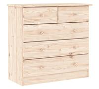 vidaXL Cassettiera Alta 77x35x73 cm in Legno Massello di Pino