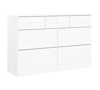 vidaXL Cassettiera Alta Bianca 112x35x73 cm in Legno Massello di Pino