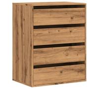 vidaXL Cassettiera Angolare Rovere Artigianale 60x41x76cm Multistrato, Mobile con cassetti, armadietto con cassetti, portaoggetti con cassetti