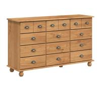 vidaXL Cassettiera Askim 79X40X133.5 cm Legno Massello di Pino 15 Moderna Finitura Lucida unità di Archiviazione Cassetto Spazioso Mobili Soluzioni per Interni Verniciato Moderna