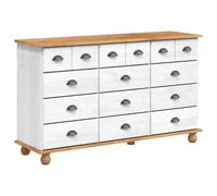 vidaXL Cassettiera Askim Bianca 79X40X133.5 cm Legno Massello Pino unità di Stoccaggio con 12 Cassetti Organizzatori Mobili Contemporanei Camera da Letto Multi per