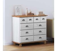 vidaXL Cassettiera ASKIM Bianco 91 x 40 x 79 cm Legno massello di pino