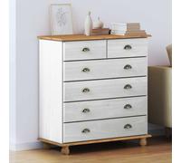 vidaXL Cassettiera ASKIM Bianco 91 x 40 x 95,5 cm Pino massello