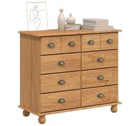vidaXL Cassettiera 'Askim'Marrone Miele 91X40X79 cm Legno massello di Pino unità di archiviazione per Camera da Letto con 9 cassetti Soluzione Elegante Durevole di qualità