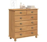 vidaXL Cassettiera Askim in Legno Massello di Pino 6 unità di Archiviazione Tradizionale per Organizzazione della Camera da Letto Mobili Soluzione Cassetto Casa Design Classico
