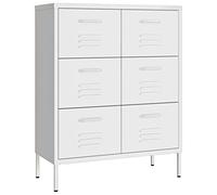 vidaXL Cassettiera Bianca 80x35x101,5 cm in Acciaio