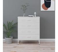 vidaXL Cassettiera Bianca 80x35x101,5 cm in Acciaio