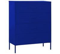 vidaXL Cassettiera Blu Marino 80x35x101,5 cm in Acciaio