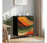 vidaXL Cassettiera BONN Stampa retro wave 66 x 36,5 x 76 cm