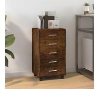 vidaXL Cassettiera con Ruote rovere fumo in Legno Multistrato