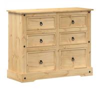 vidaXL Cassettiera Corona 110x43x91 cm in Legno Massello di Pino