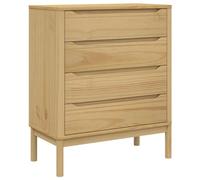 vidaXL Cassettiera Floro Marrone Cera in Legno Masselo di Pino, Mobile con cassetti, armadietto con cassetti, portaoggetti con cassetti